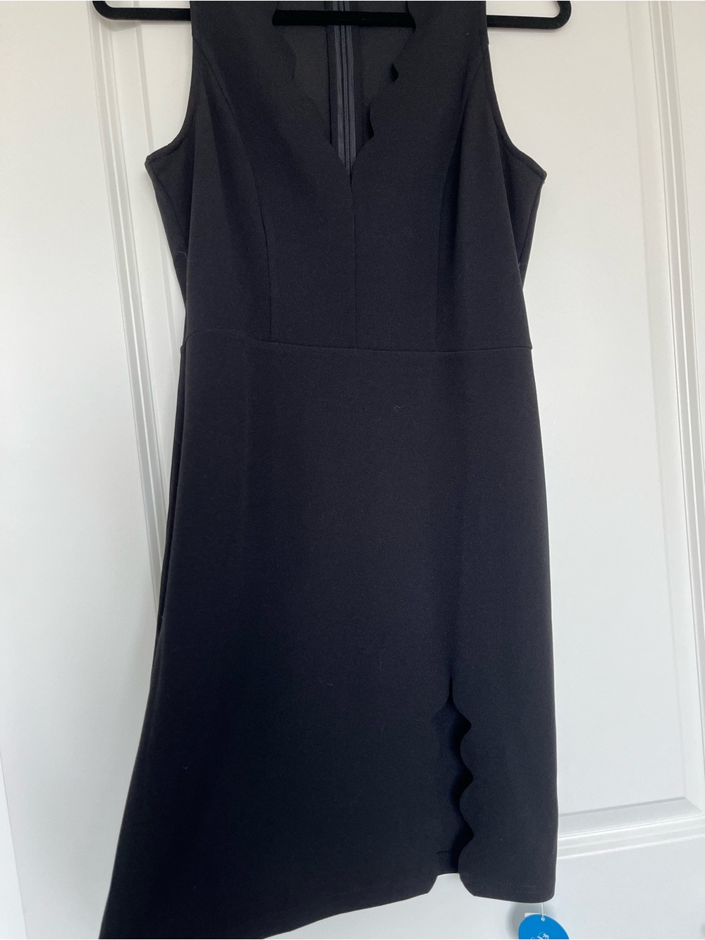 Cupshe Black Scalloped Neck & Slit Dress